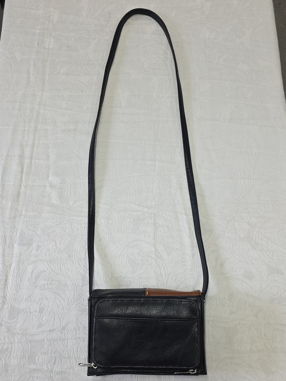 Women's Black & Brown Patchwork Crossbody Bag - Picture 2 of 5